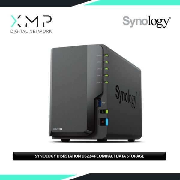 Synology Diskstation DS224+ Compact Data Storage For Edge Deployments (2BAY/INTEL/2.0GHZ-QC/2GB/2GLAN)
