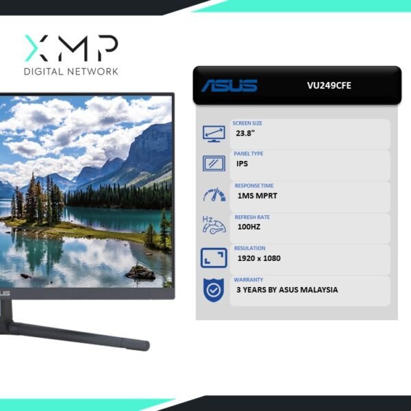 ASUS VU249CFE 23.8" Eye Care Ultra Slim Gaming Monitor