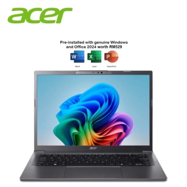 Acer Aspire 14 AI A14-52M-75EK 14" WUXGA Laptop Steel Grey (CU7-258V, 32GB LPDDR5X, 1TB SSD, Intel, W11, HS+M365, 2Y)