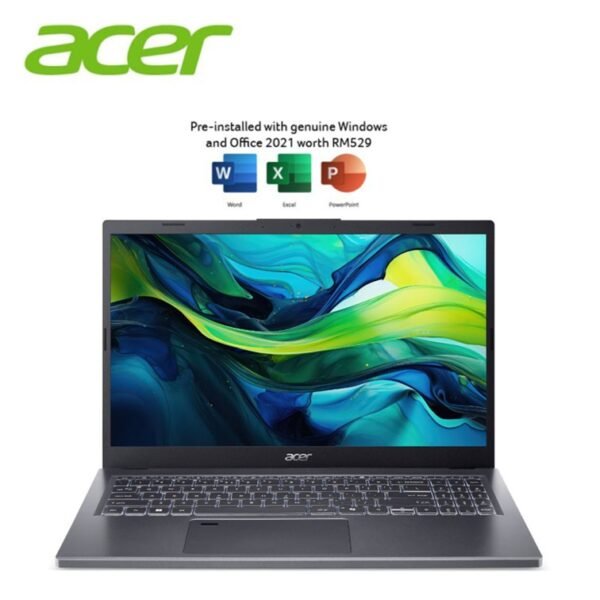 Acer Aspire 15 A15-51M-52FK 15.6" FHD Laptop Steel Grey (C5-120U, 8GB LPDDR5X, 512GB SSD, Intel UHD, W11, HS+M365, 2Y)