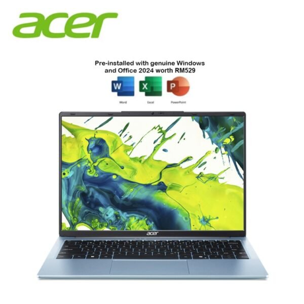 Acer Aspire Lite 14 AL14-32P-319D 14" WUXGA Laptop Fresh Blue (I3-N355, 8GB DDR5, 512GB SSD, Intel UHD, W11, HS+M365, 2Y)