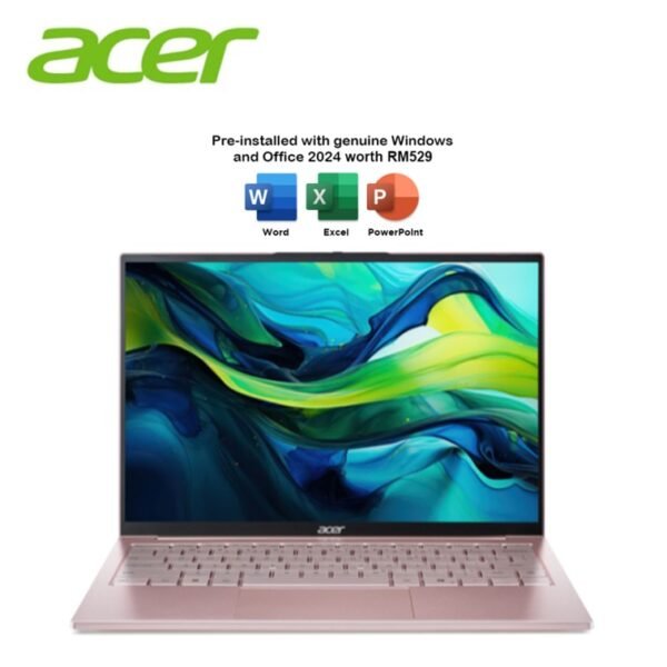 Acer Swift Lite 14 SFL14-54M-51GA 14" WUXGA OLED Laptop Nude Pink (CU5-115U, 16GB LPDDR5, 512GB SSD, Intel, W11, HS+M365, 2Y)