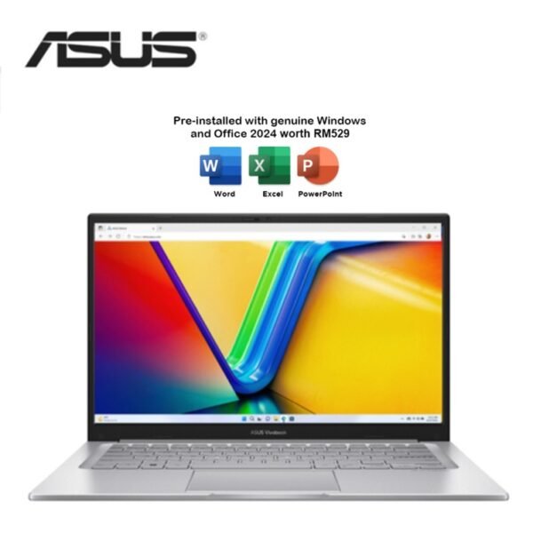 Asus VivoBook 14 A1405V-ALY909WS 14'' WUXGA Laptop Cool Silver (I7-13620H, 16GB DDR4, 512GB SSD, Intel, W11, HS+M365, 2Y)