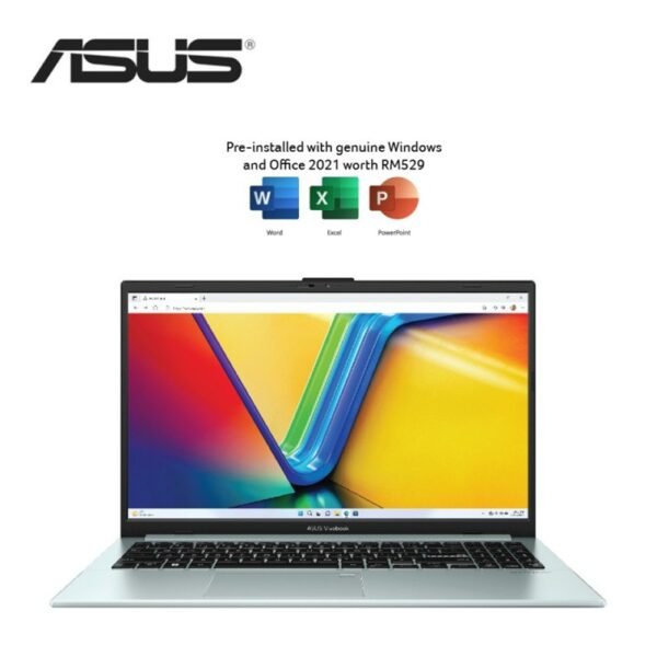 Asus VivoBook Go 15 E1504F-ABQ470WMS 15.6'' FHD Laptop Grey Green (R5-7520U, 16GB LPDDR5, 512GB SSD, ATI, W11, HS+M365, 2Y)
