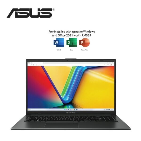 Asus VivoBook Go 15 E1504F-ABQ471WMS 15.6'' FHD Laptop Mixed Black (R5-7520U, 16GB LPDDR5, 512GB SSD, ATI, W11, HS+M365, 2Y)