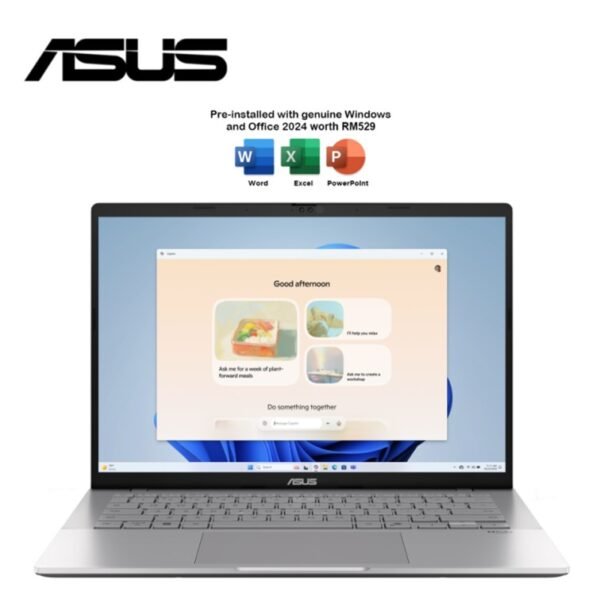 Asus VivoBook S 14 S3407V-ALY266WS 14" WUXGA Laptop Cool Silver (C5-210H, 16GB DDR5, 1TB SSD, Intel UHD, W11, HS+M365, 3Y)
