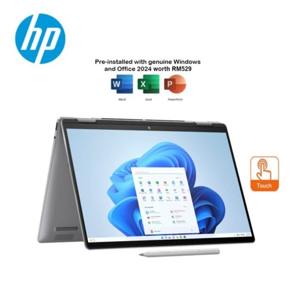HP Envy X360 14-Fa0022AU 14'' WUXGA Touch 2-In-1 Laptop Meteor Silver (R7-8840HS, 16GB LPDDR5, 512GB SSD, ATI, W11, HS+M365, 2Y)