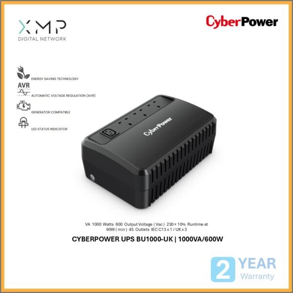CyberPower UPS BU1000-UK | 1000VA/600W